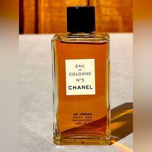 VINTAGE CHANEL No 5 EAU DE COLOGNE 2 oz Almost Full
